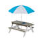 Wooden Kids Picnic Table/ Sand And Water Table With Umbrella/ Activity Table For Outdoor Backyard Patio Play