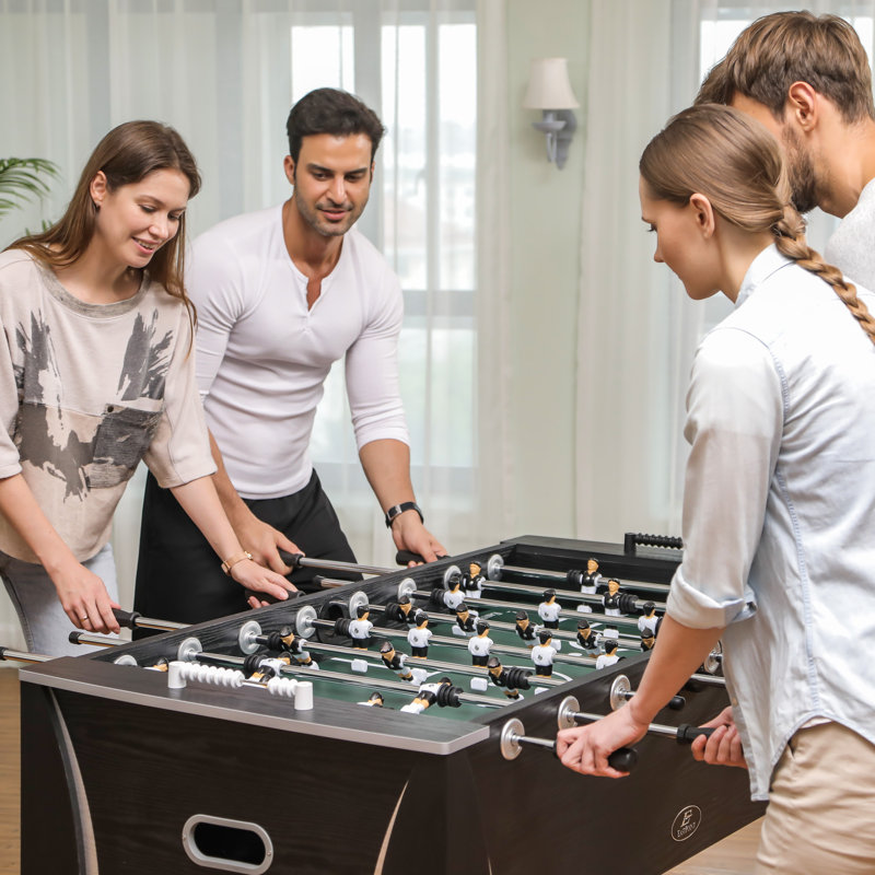 54" Black Alloy Steel Official Size Foosball Table