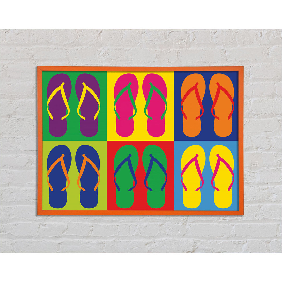 Pop Art Flip Flops - Einzelne Bilderrahmen Kunstdrucke