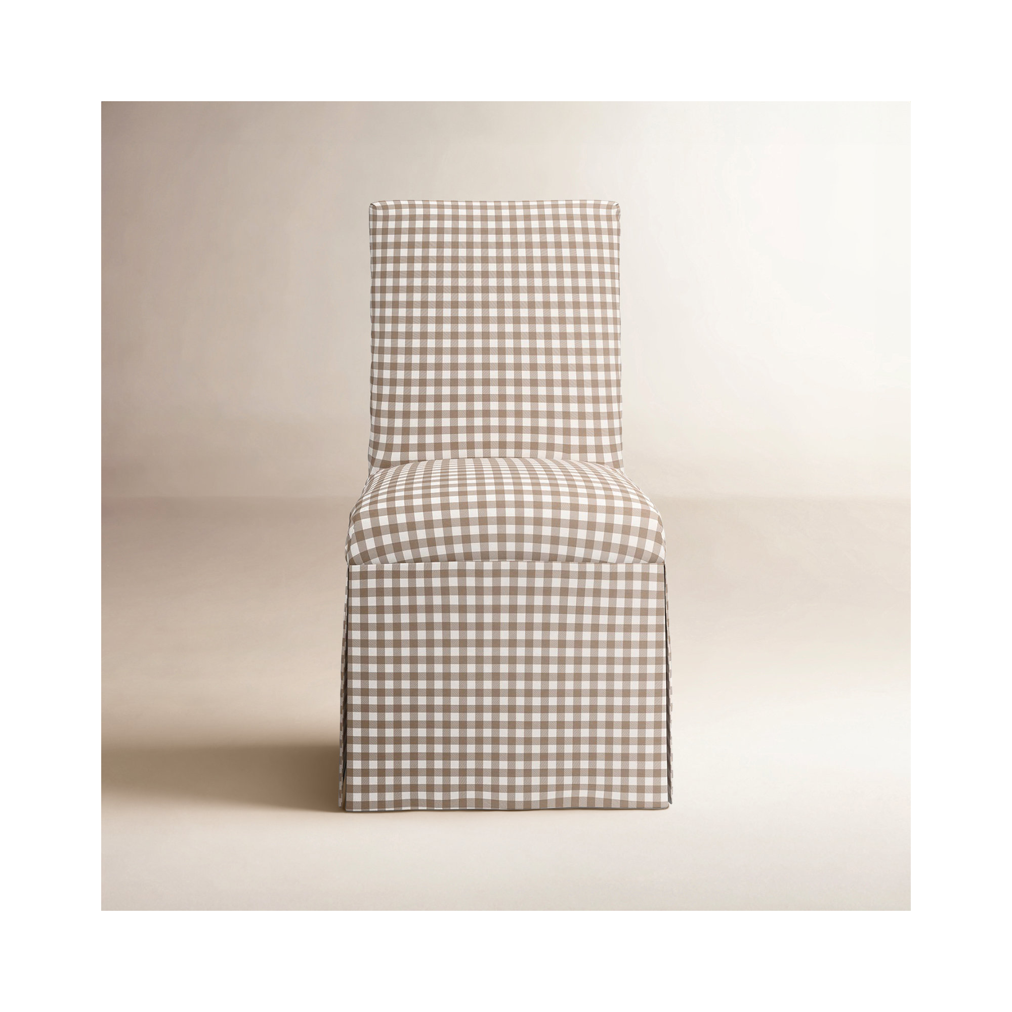 Ivanka Upholstered Parsons Chair, Classic Gingham Tan