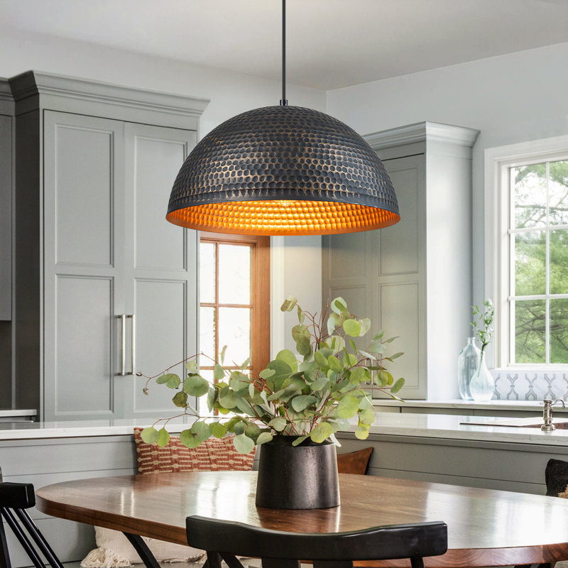 1 - Light Dome Pendant, 8.27" H x 15.75" W x 15.75" D