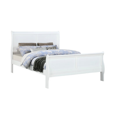 White Solid Wood Queen Size Bedroom Bed With Bracket Feet In For Charming Style