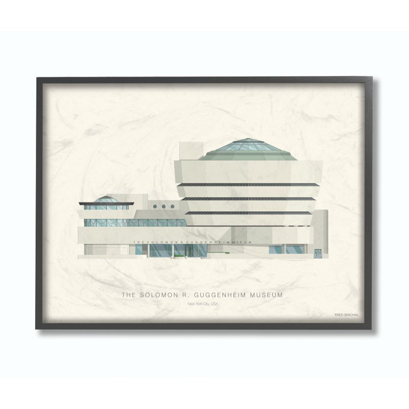 « guggenheim célèbre people personnages style design », impression sur toile, H 16 po x l 20 po, Giclée encadrée noir minuit