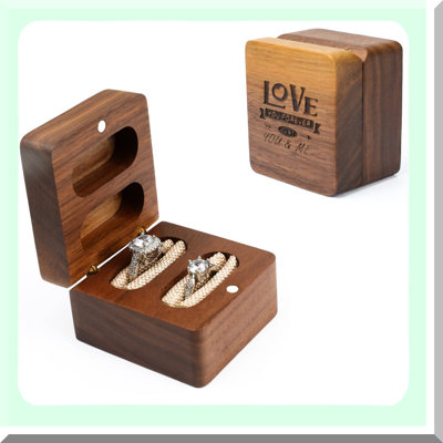 Wooden Ring Box for Proposal and Wedding Ceremonies