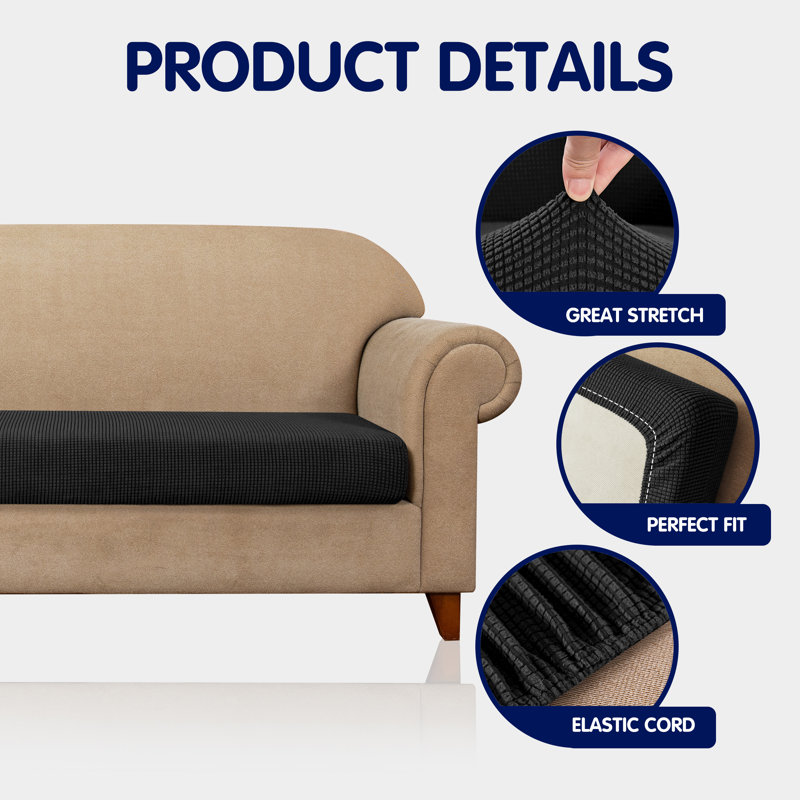 Box Cushion Loveseat Slipcover, Black