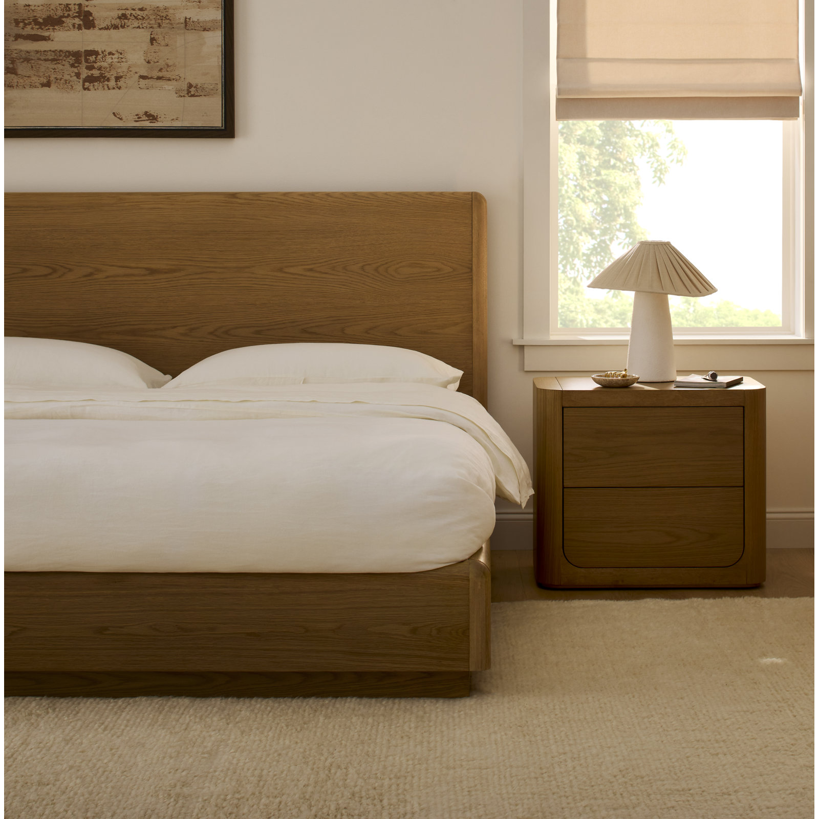 French Linen Duvet Cover Set, King Duvet Cover + 2 King Pillow Shams, White