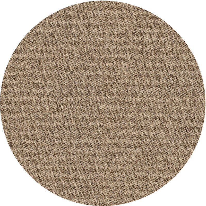 Tapis brun en laine / polyester tissé à la machine à la machine, Rond 5 pi