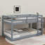 Lit superposé simple au-dessus d'un lit simple en bois d'hévéa avec échelle-2040221371