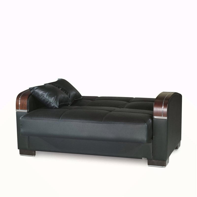 Causeuse convertible avec rangement Primenest, Noir