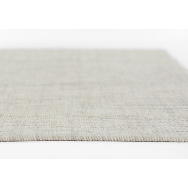 Emme Abstract Flatweave Wool Area Rug in Light Gray, Rectangle 2' x 3'