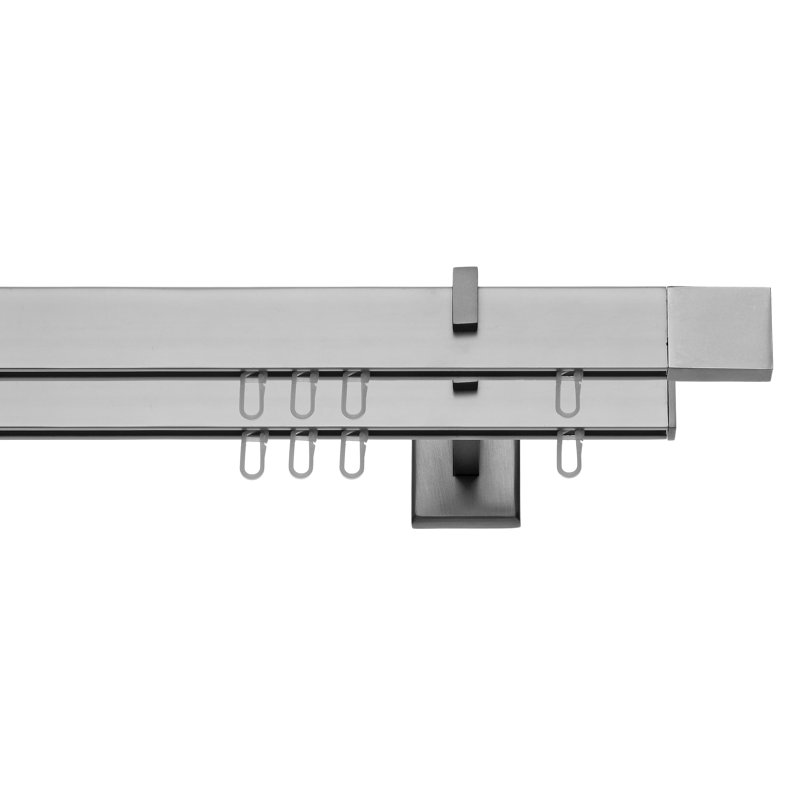 Culbertson Aluminum Curtain Pole Set, 5cm H x 240cm W x 10cm D