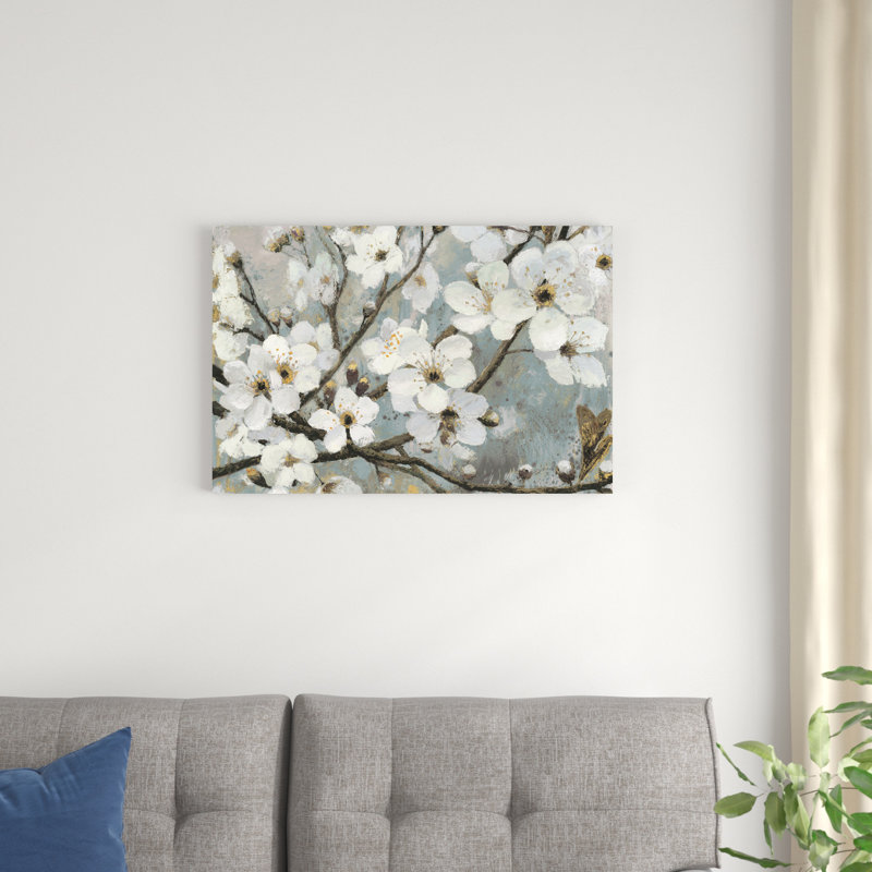Fleurs de cerisier I - bleu, H 20 po x l 30 po
