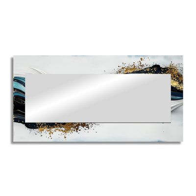 Golden Silence of Minimal Marble River II - Art mural miroir minimaliste - imprimé sur métal