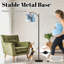 Lampe sur pied à arc avec abat-jour réglable Marbre bleu gris et blanc Technique de l'encre à alcool Lampe sur pied à 3 températures de couleur à intensité variable avec interrupteur au pied pour la chambre à coucher