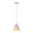1 - Light Cream Textured Cone Pendant Light with Woven Rattan Detail
