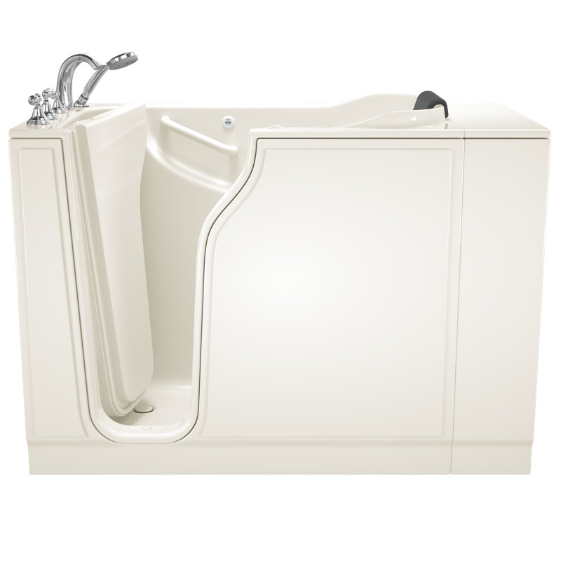 51.5'' x 29.75'' Air Fiberglass Bathtub with Faucet, Linen, Left