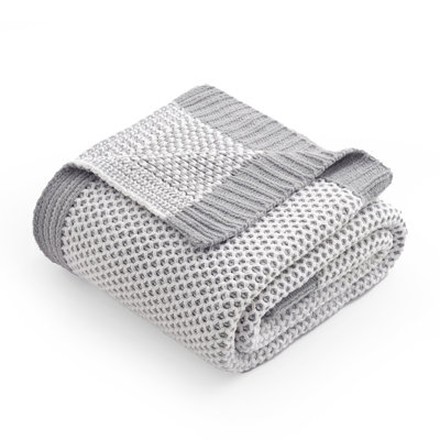 Chenille Honeycomb Knit Throw Blanket, Reversible Cozy Decorative Blanket, Lightweight Soft Warmth