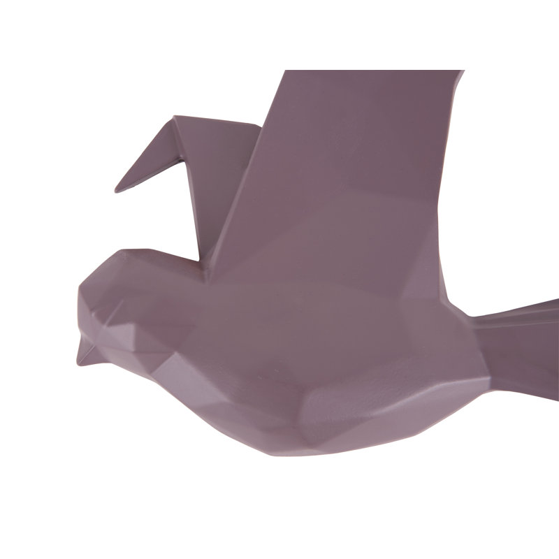 Origami Bird Wall Décor, Dark Purple, 15.7cm H x 19cm W x 3.5cm D