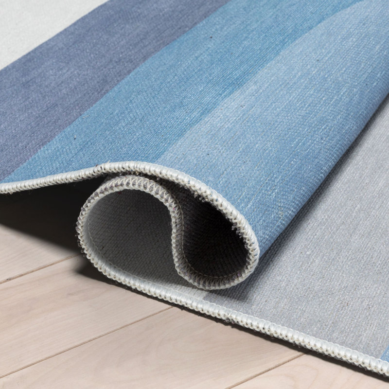 Tapis bleu moderne Asusena, Rectangle 5 pi x 7 pi