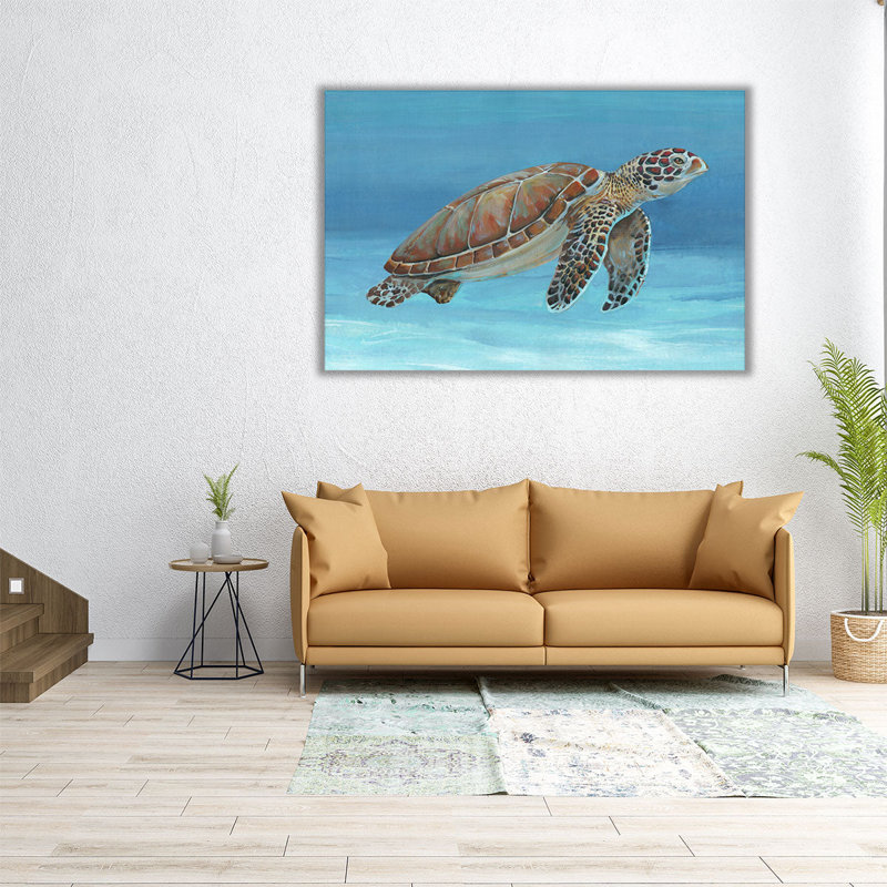 «Ocean Sea Turtle I», reproduction d'art sur toile, H 20 po x l 30 po
