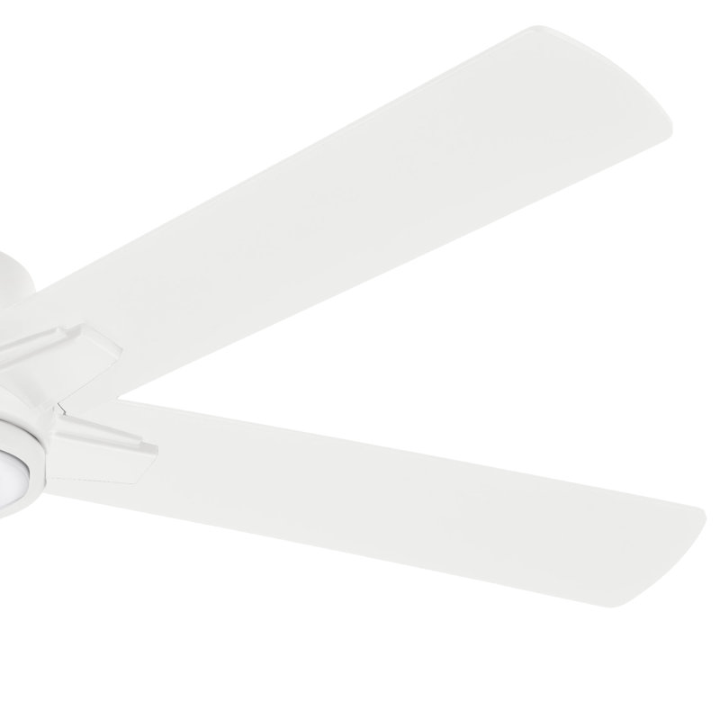 54" 5 - Blade LED Standard Ceiling Fan with Remote Control and Light Kit Included, Flat White