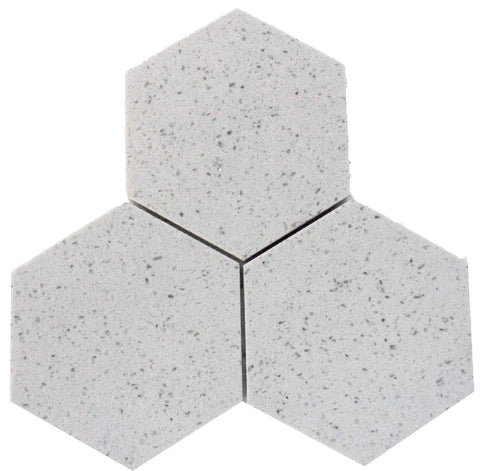 Carreau de mosaïque hexagone Terrazzo - 3 po x 3 po, 6”x6”