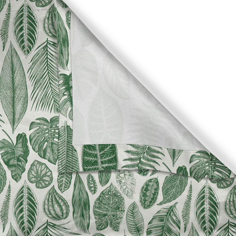 Rideau de fenêtre à 2 panneaux Latitude Run® Botanical, 50 po x 120 po, vert et ivoire, L 50 po x L 108 po