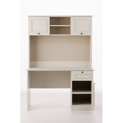 Bureau d'écriture avec huche et tablettes, crème