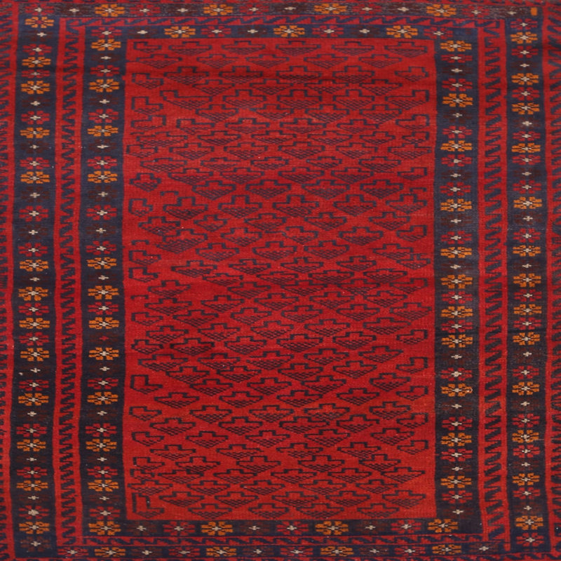 Tapis rouge à motif sud-ouest, Carré 6 pi
