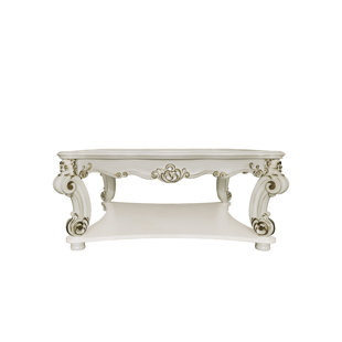 Vendome Antique Pearl Finish Square Coffee Table