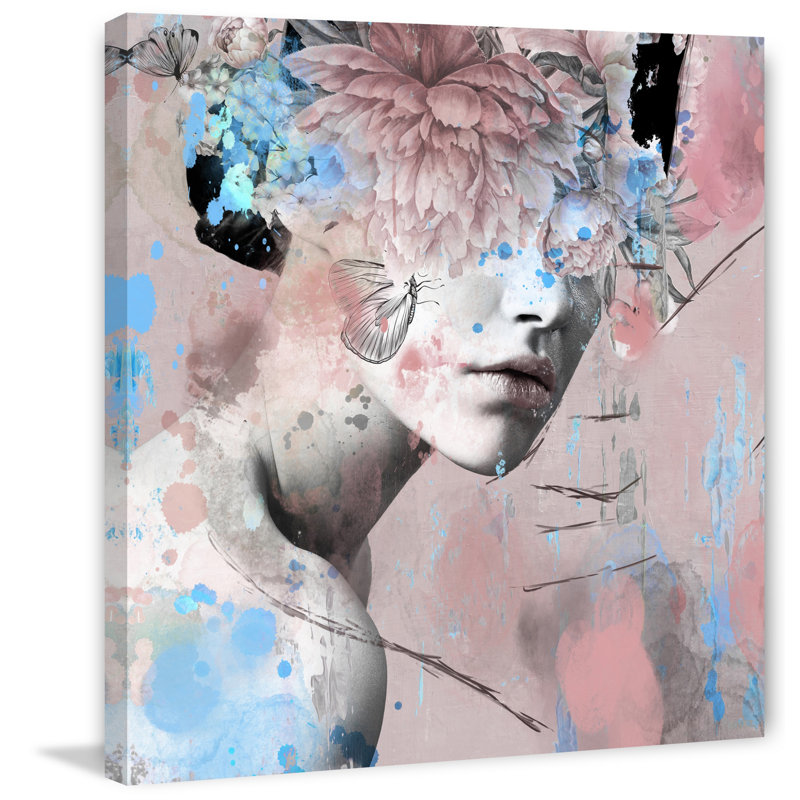 Large Multicolor Floral Headdress Canvas Print Art