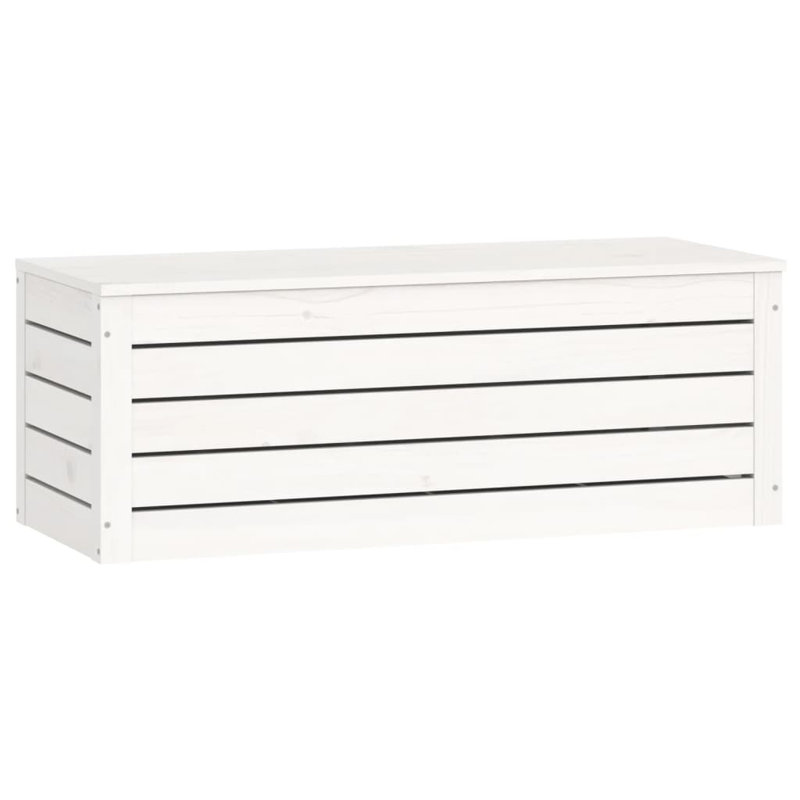 17 Stories Nervie 89cm W Pine Solid Wood Deck Box, White