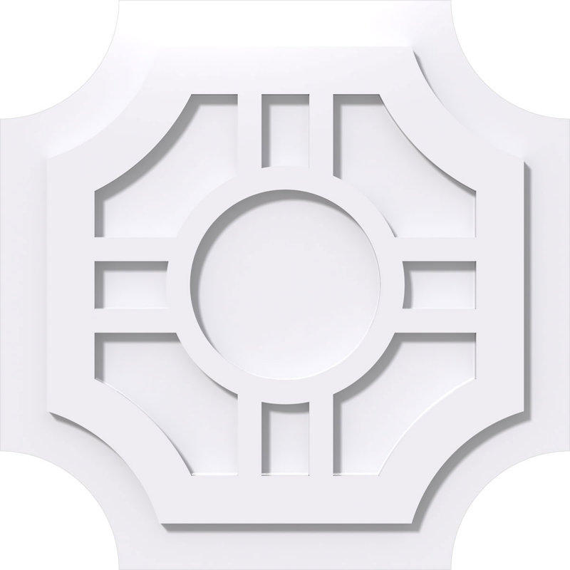 Médaillon de plafond contemporain en PVC de qualité architecturale de 14 po x P 1 po x P 4 1/8 po x P 1 po Haus, deux pièces