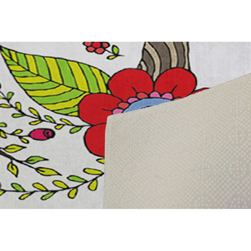 Soft Hall Carpet 2.6 x 4.9 Feet | 100% Polyester, 0.04 in Pile Height | Antibacterial, Non-Slip Underside | Woven with 3D Digital Printing | Machine Washable | Durable & Stylish for Entryways & Living Rooms
