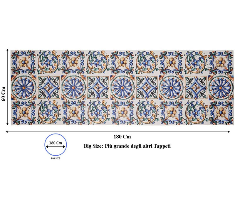 Omarion Non-Slip Indoor Doormat, 60cm W x 180cm L
