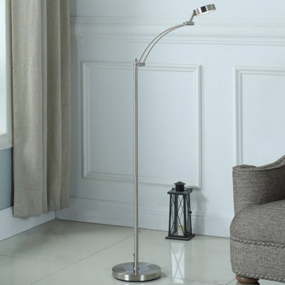 54-Inch-Long Tinsley Silver Integrated LED Task Floor Lamp