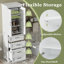 Meuble-lavabo autoportant avec 2 portes à charnières, 3 tiroirs, tablettes réglables et fabrication durable pour les salles de bain modernes