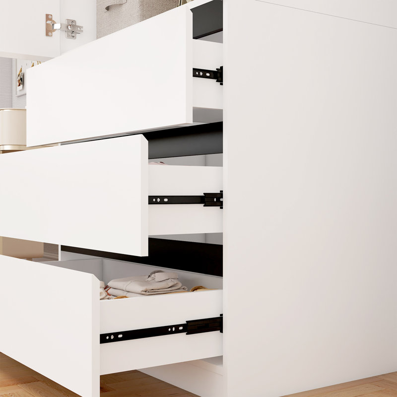 75'' H Armoire Wardrobe Closet with Hanging Rod & 3 Drawers