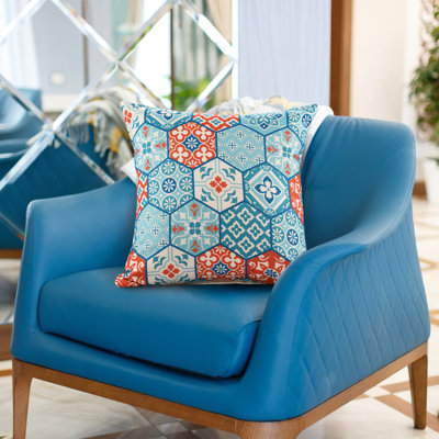 Housse de coussin intérieure / extérieure en polyester mélangé