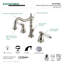 Kingston Brass Wilshire Two-Handle 3-Hole Deck Mount Widespread Bathroom Faucet with Pop-Up Drain-17424548