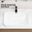 Lavabo de salle de bain encastré en céramique blanc laiteux 22,41 po x 15,61 po 6,7 po, lavabo sans couture, style américain, surface teintée, revêtement sécuritaire, ajustement