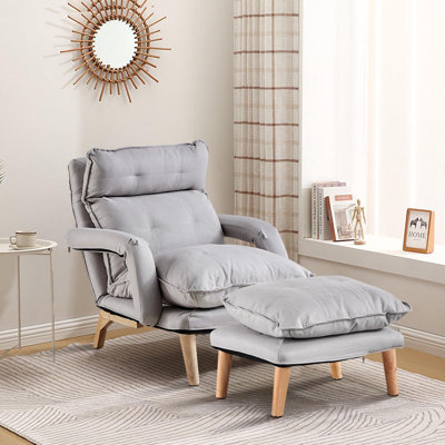 Hamall Upholstered Recliner with Footstool