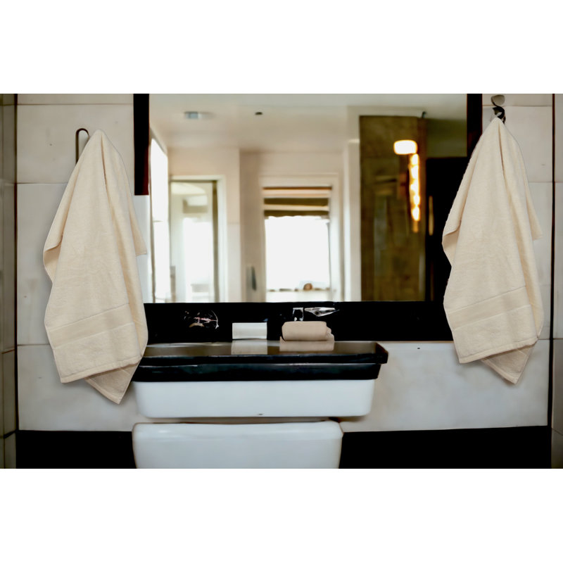  Home Signature Plus 100% Cotton Soft Luxury Absorbent Bath Towels (2 Pack) - Black, Crème, crème