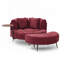 Fauteuil demi-tonneau surdimensionné en chenille avec repose-pieds-1356045109