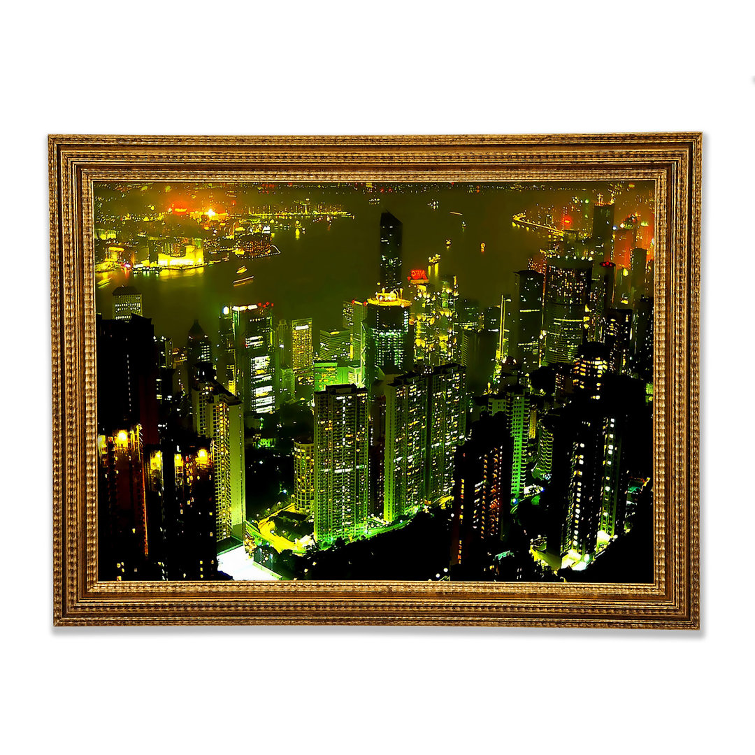 Hong Kong Bay Green Gerahmter Druck