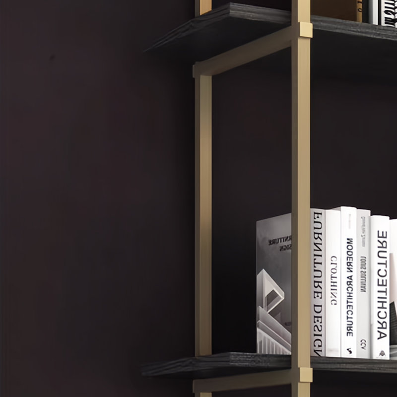 Bassilly, (6 Shelves) 82.6"H x 59"W x 14.1"D, Walnut