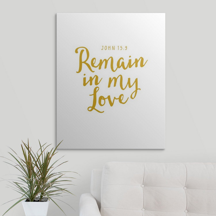 « john 15:9-scripture art », art textuel, H 20 po x l 16 po x P 1,5 po, Toile