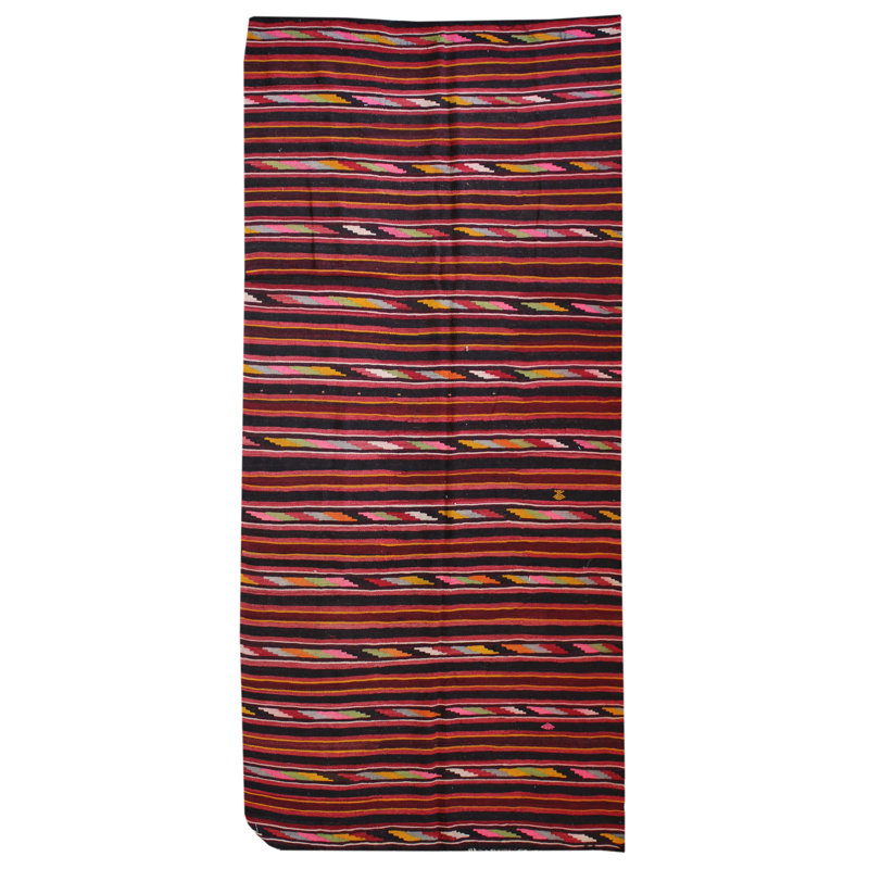 Tapis rouge en laine noué à la main de conception unique 5 pi 7 po x 10 pi 6 po années 2000 Jijim