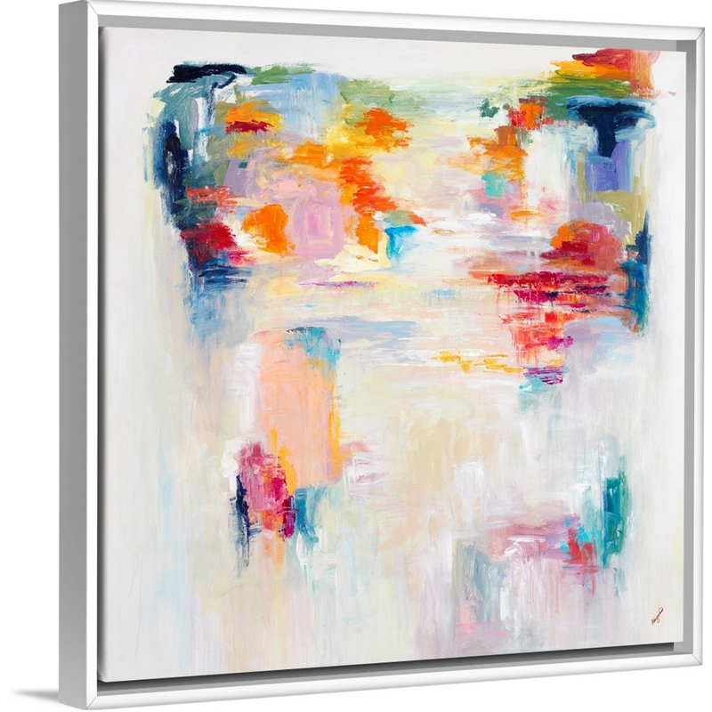 "Water Garden" par Megumi Akiko, reproduction d’art sur toile, H 18 po x l 18 po x P 1,75 po, Cadre flottant blanc