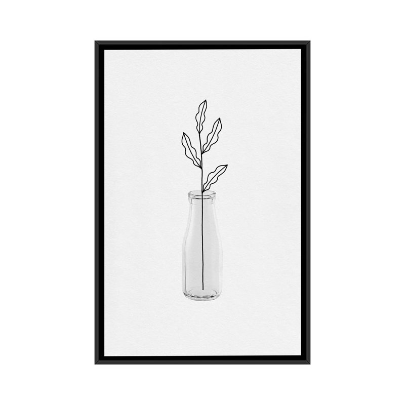 «Fazeley Leaf Still Life», impression sur toile, H 60 po x l 40po x P 1,5 po, Toile avec cadre noir, Pas de tapis